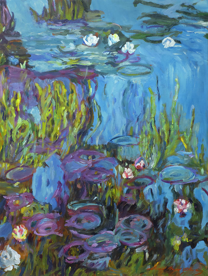 Watergarden Reflections Painting by David Lloyd Glover