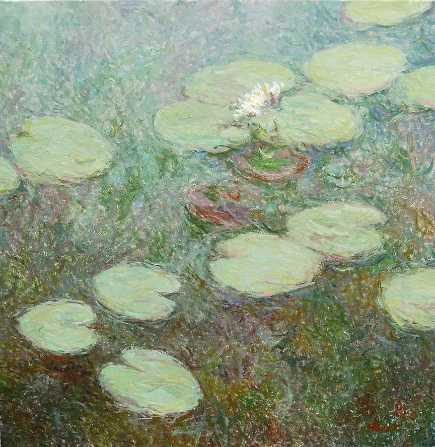 Waterlelies E.000.6 Painting by Pierre Dijk
