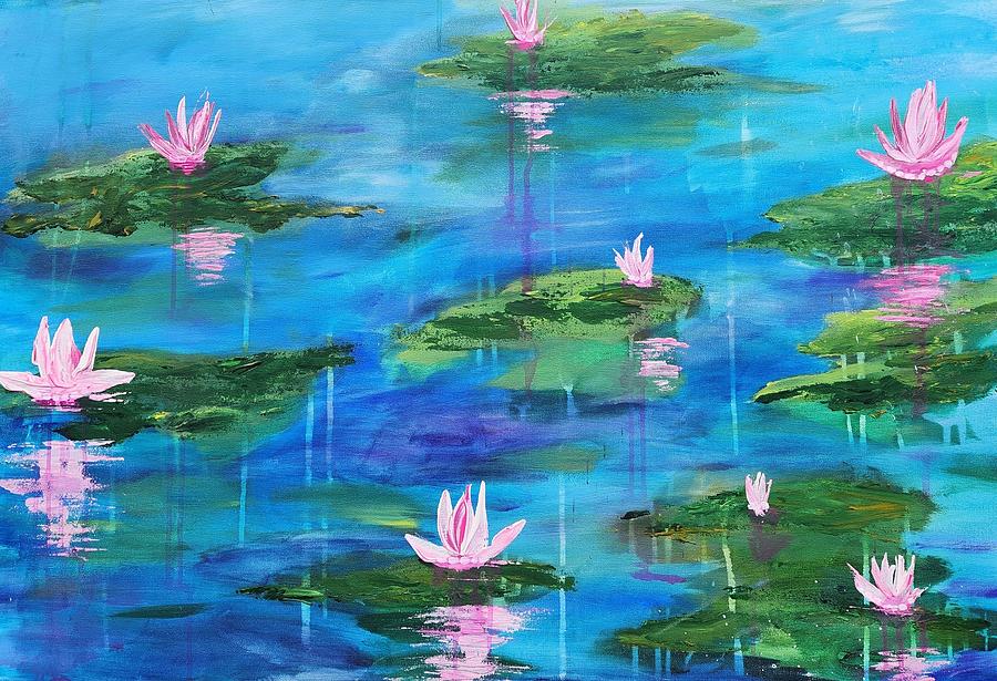 Waterlies Painting by Lynne McQueen