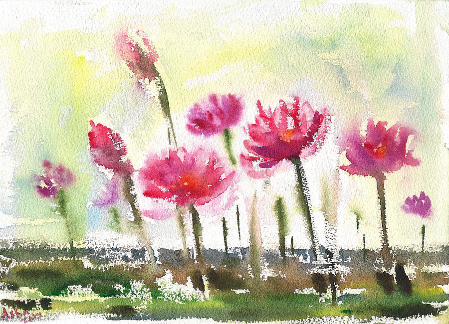 Waterlilies Painting by Asha Sudhaker Shenoy