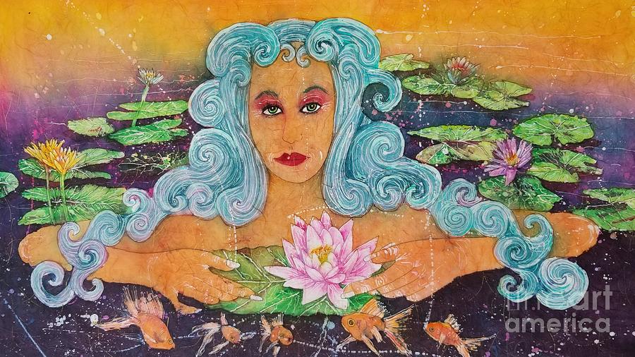 Waterlilly Garden Goddess Painting by Carol Losinski Naylor