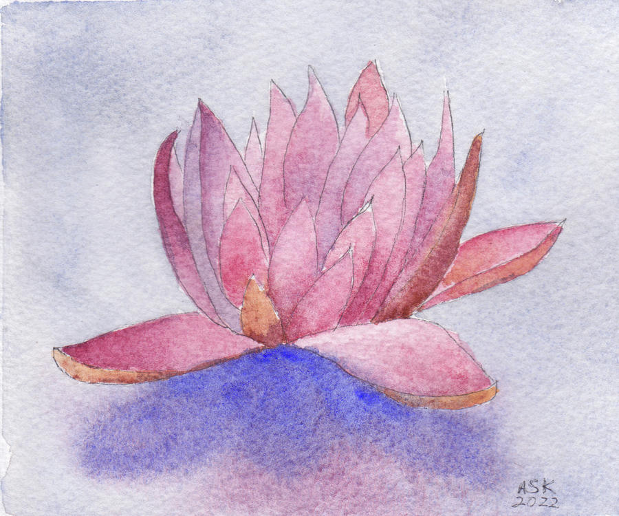 Waterlily Calm Painting by Anne Katzeff