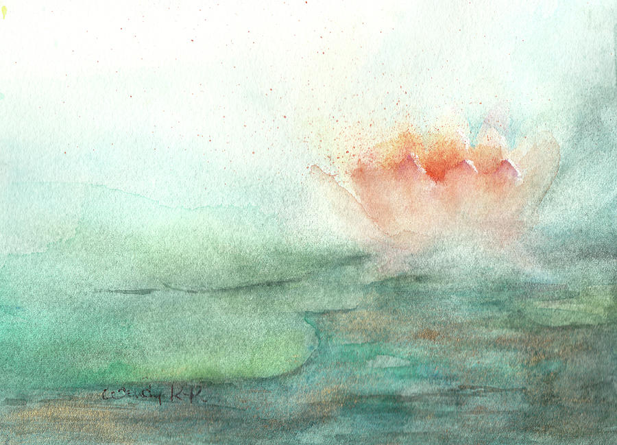 Waterlily in the Mist #2 Painting by Wendy Keeney-Kennicutt