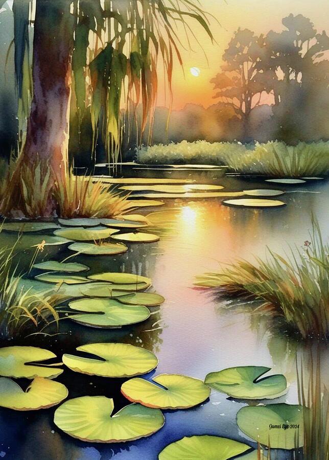 Waterlily Swamp Digital Art
