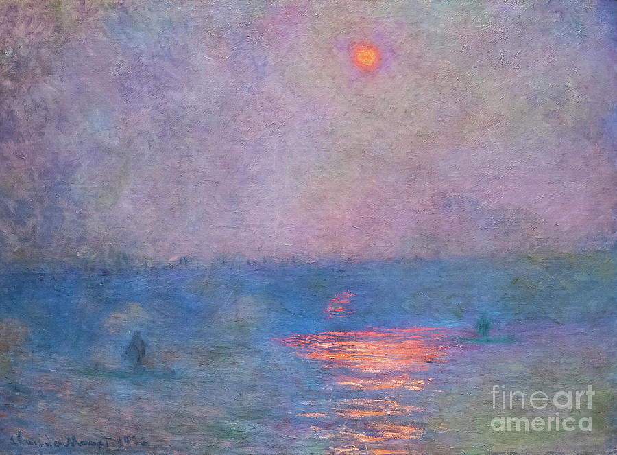 Waterloo Bridge - Effect of Sunlight in the Fog 1903 by Claude M Painting by Claude Monet