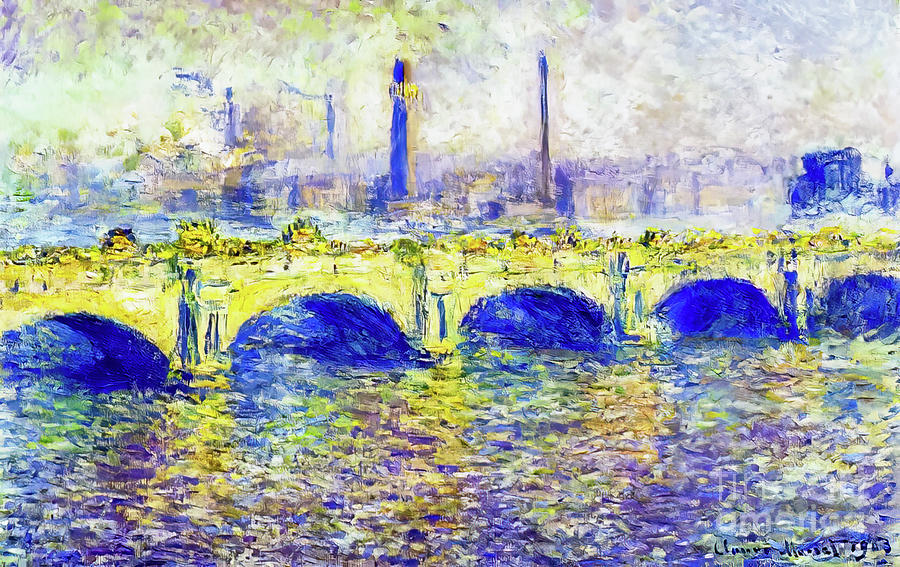 Waterloo Bridge, Effect of the Sun by Claude Monet 1903 Painting by Claude Monet