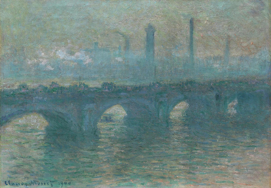 Waterloo Bridge, Gray Weather. Claude Monet, French, 1840-1926. Painting by Claude Monet