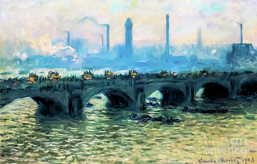 Waterloo Bridge, Grey Weather by Claude Monet 1903 Painting by Claude Monet