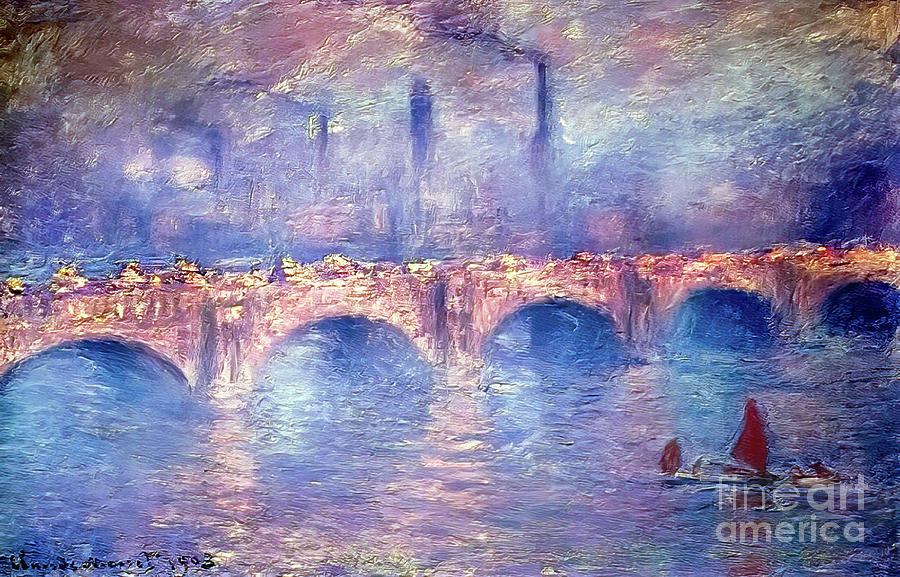 waterloo Bridge, Hazy Sunshine by Claude Monet 1903 Painting by Claude Monet