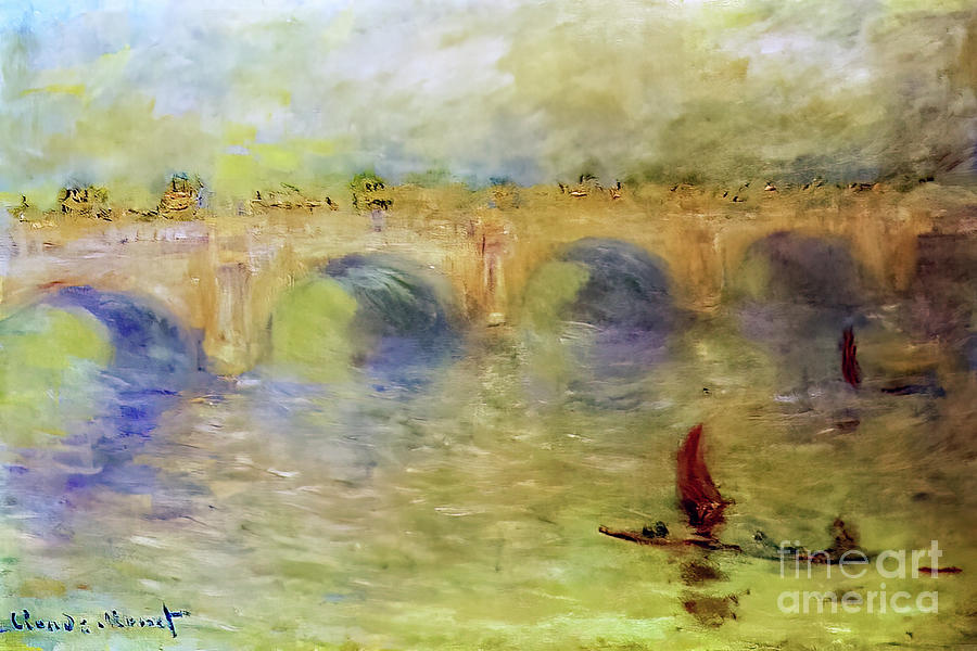 Waterloo Bridge, Sunlight Effect by Claude Monet 1902 Painting by Claude Monet