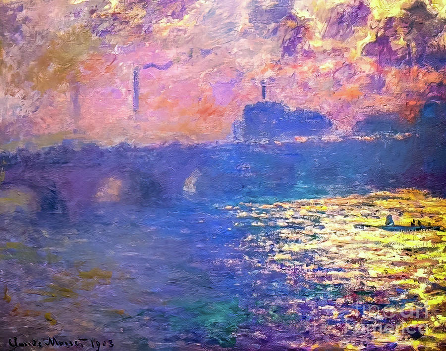 Waterloo Bridge, Sunlight Effect I by Claude Monet 1903 Painting by Claude Monet