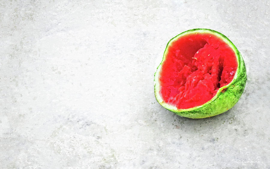 Watermelon Painting - Watermelon Art Remains Of Summer by Sharon Cummings Watermelon Painting - Watermelon Art Remains Of Summer by Sharon Cummings
