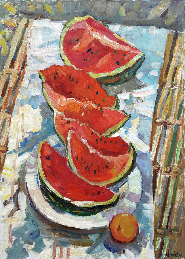 Watermelon Painting by Juliya Zhukova