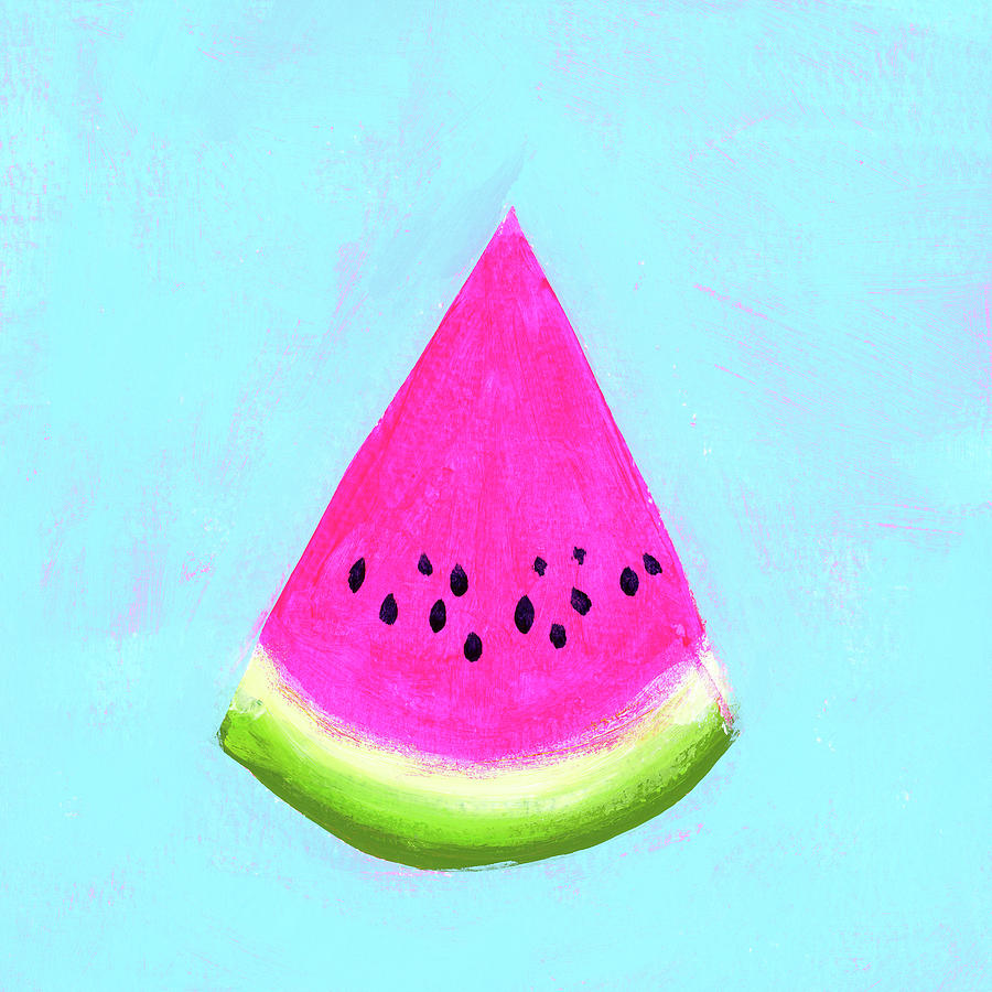 Watermelon triangle Painting by Karen Kaspar