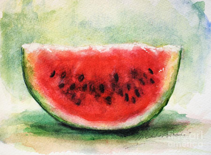 watermelon watercolor painting