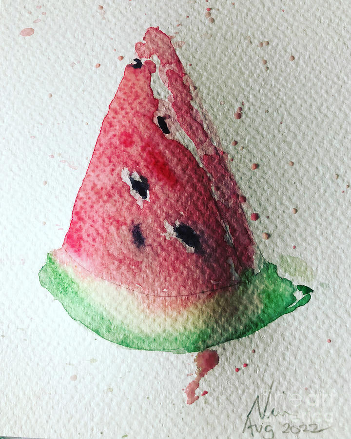 Watermelon Waterings  Painting by Nina Jatania