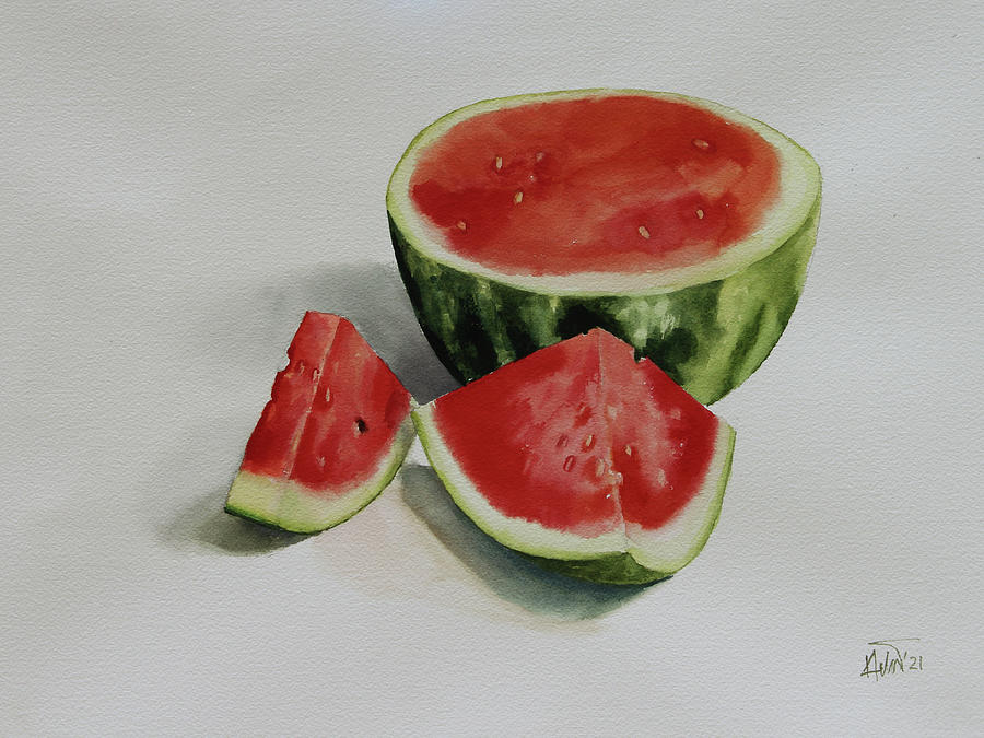 Still Life Painting - Watermelon_01 by Helal UDDIN