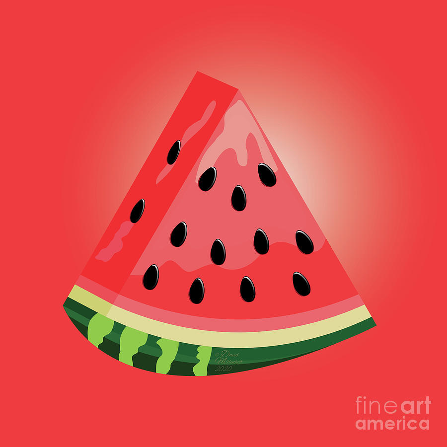 Watermelon,Summer,Fruit, Digital Art by David Millenheft