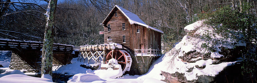 Watermill in a forest, Glade Creek Grist Mill, Babcock State Park, Fayette County, West Virginia, US Photograph by Panoramic Images