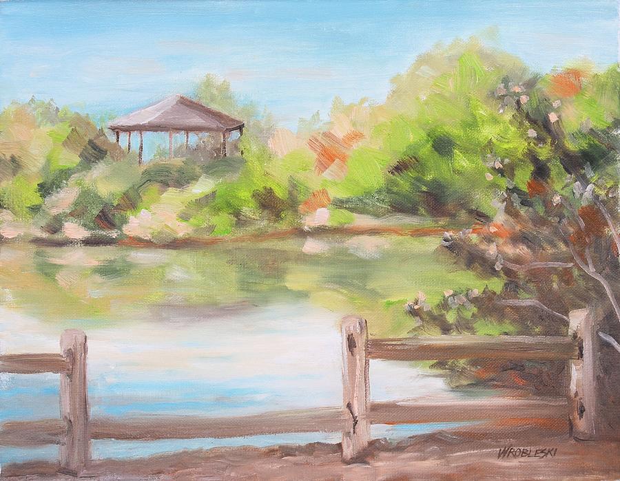 Waters Edge Painting by Peggy Wrobleski
