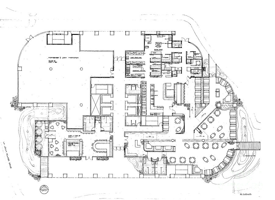 Waterscape Restaurant and Bar Floorplans Drawing by NL Galbraith - Fine ...