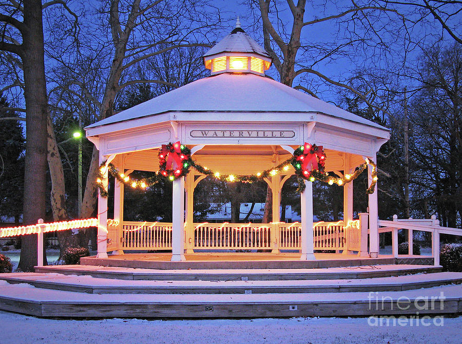 Waterville Gazebo at Christmas  1148 Photograph by Jack Schultz