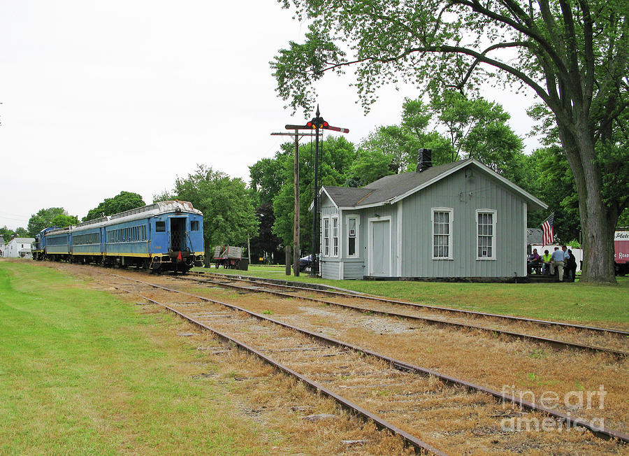 Waterville Train Station and the Bluebird Train 3539 Photograph by Jack Schultz