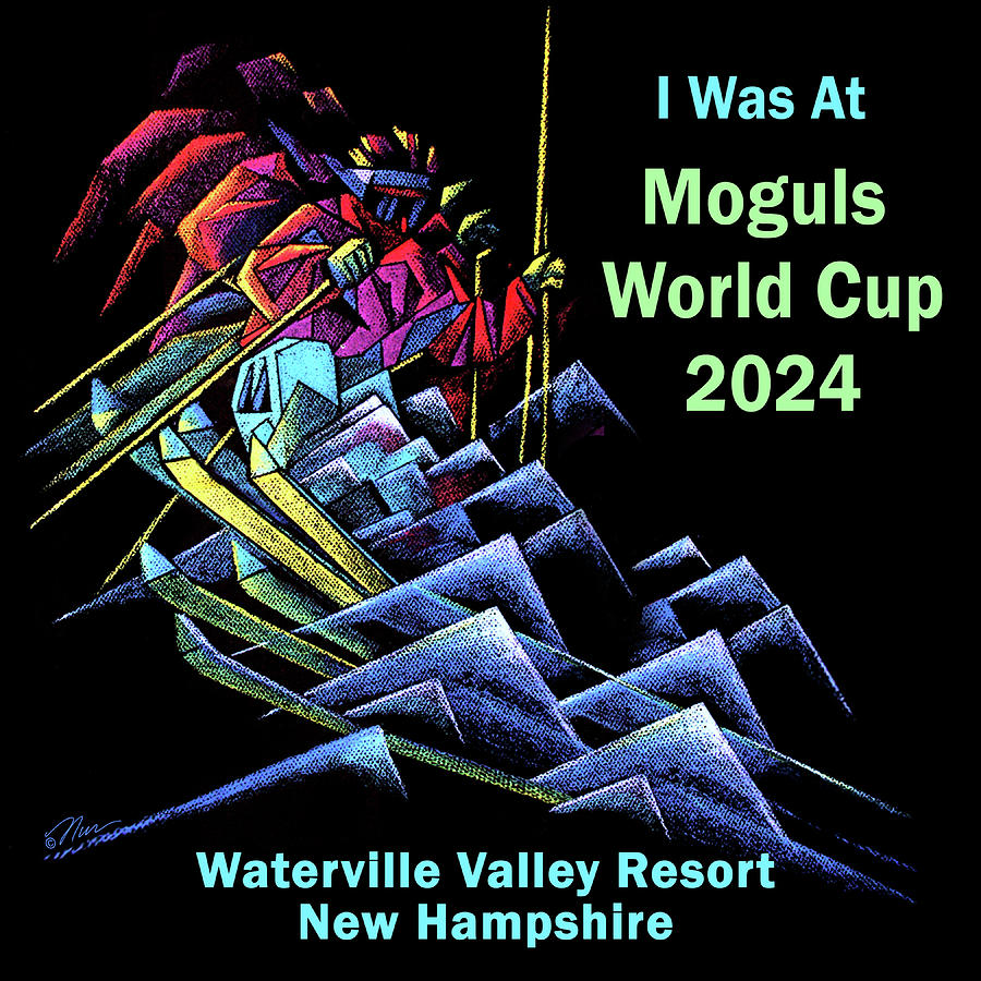 Waterville Valley Moguls World Cup 2024 Drawing by Nancy Griswold