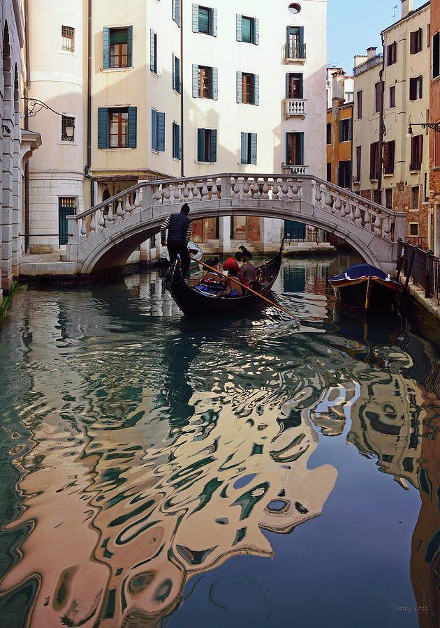 Watery Reflections in a Venice Canal Photograph by Kathy Yates