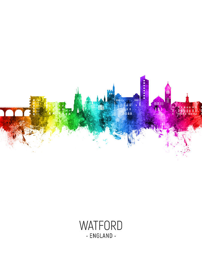 Watford England Skyline #27 Digital Art by Michael Tompsett