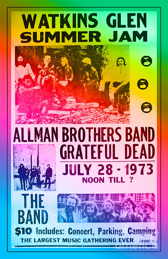 Watkins Glen Summer Jam Rock Concert Vintage Rainbow Poster Matted ...