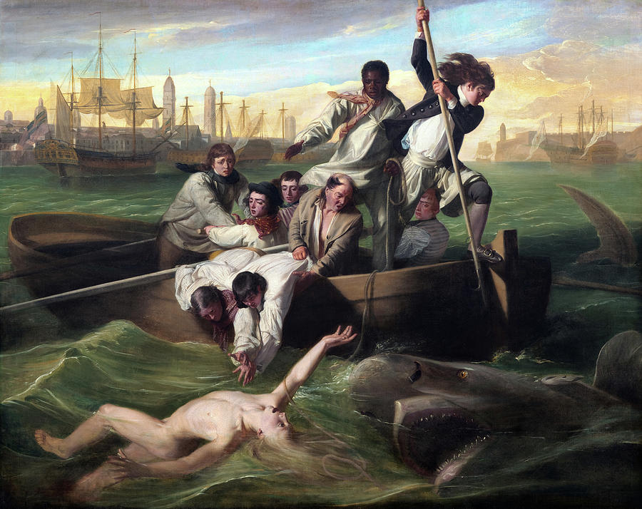 Jaws Painting - Watson and the Shark, Havana Harbor by John Singleton Copley