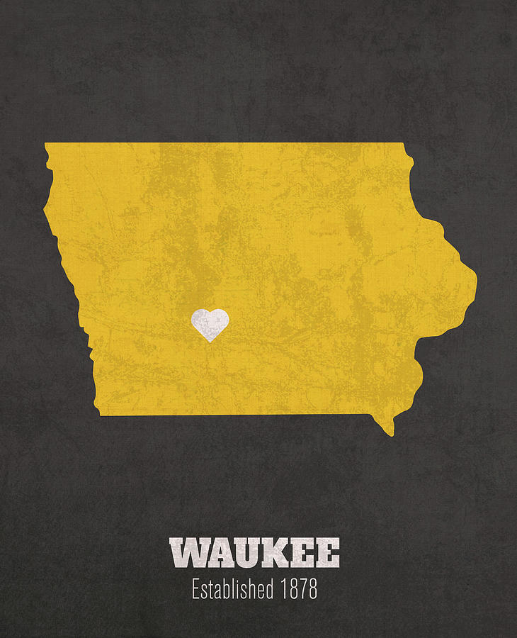 Waukee Iowa City Map Founded 1878 University of Iowa Color Palette ...