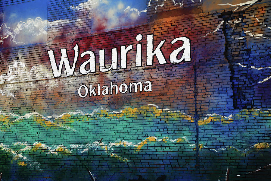 Waurika Oklahoma mural art on old brick building Photograph by Toni Hopper