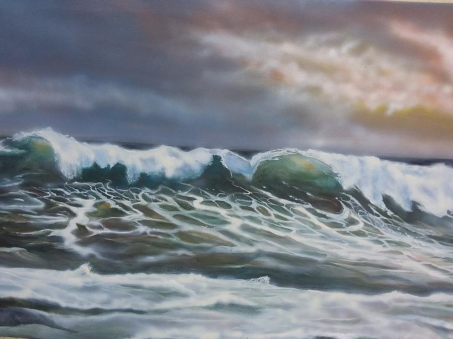 Seascape Painting - Wave-1 by Arthur Skay