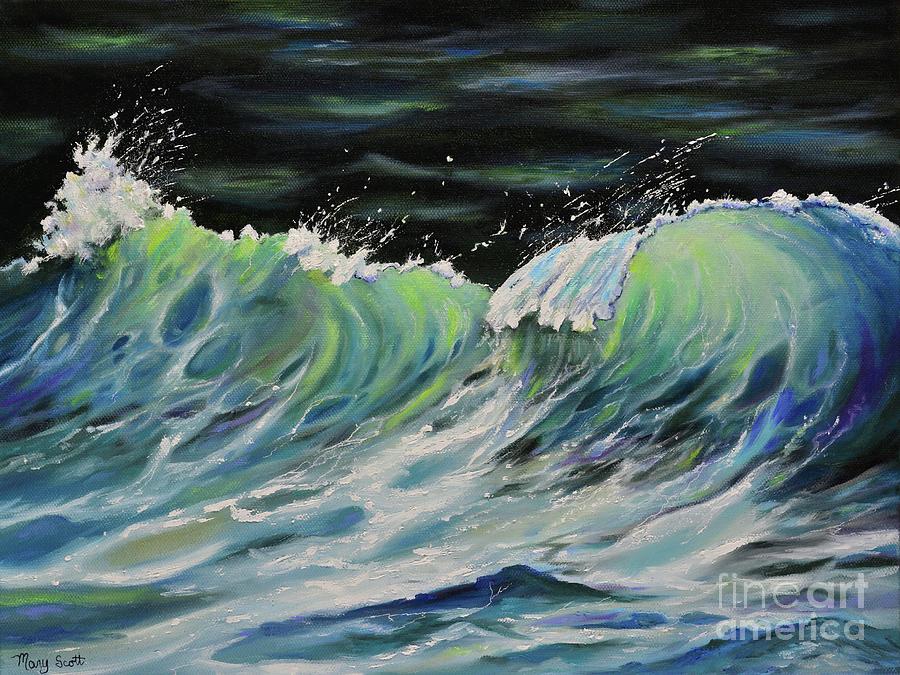 Wave Action Painting by Mary Scott
