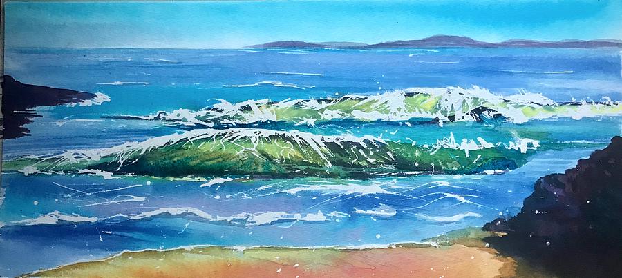Wave Art In Watercolor Painting