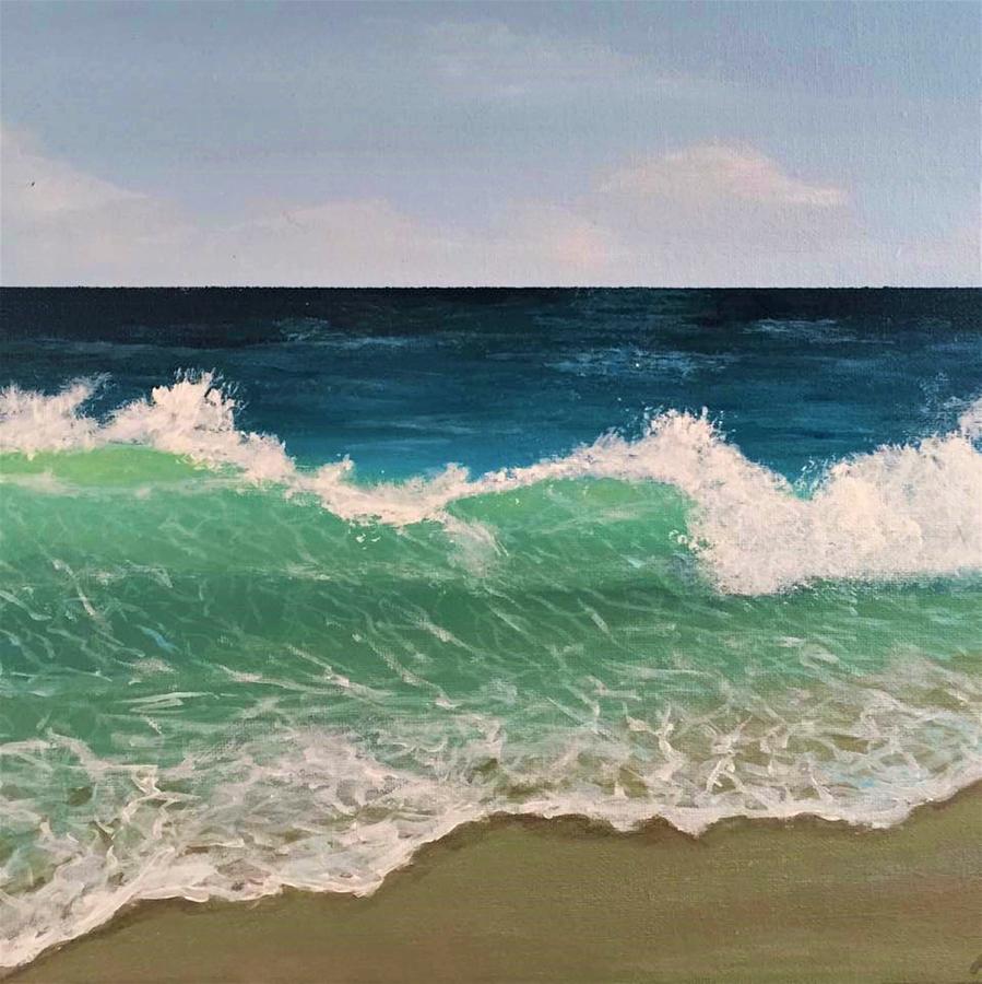 Wave Breaking Painting by Antoinette Ludwig - Fine Art America