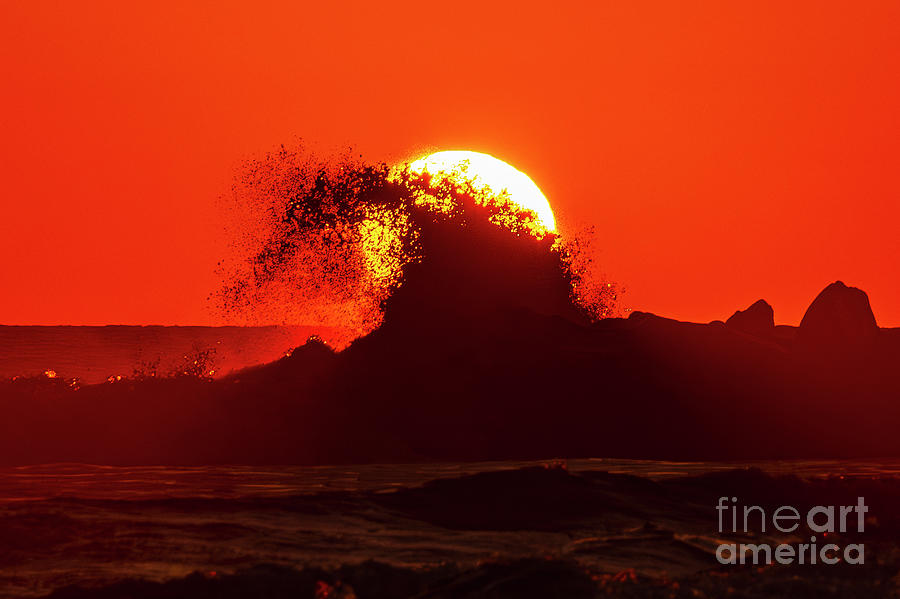 Wave Crashing at Sunset in Oceanside Photograph by Rich Cruse