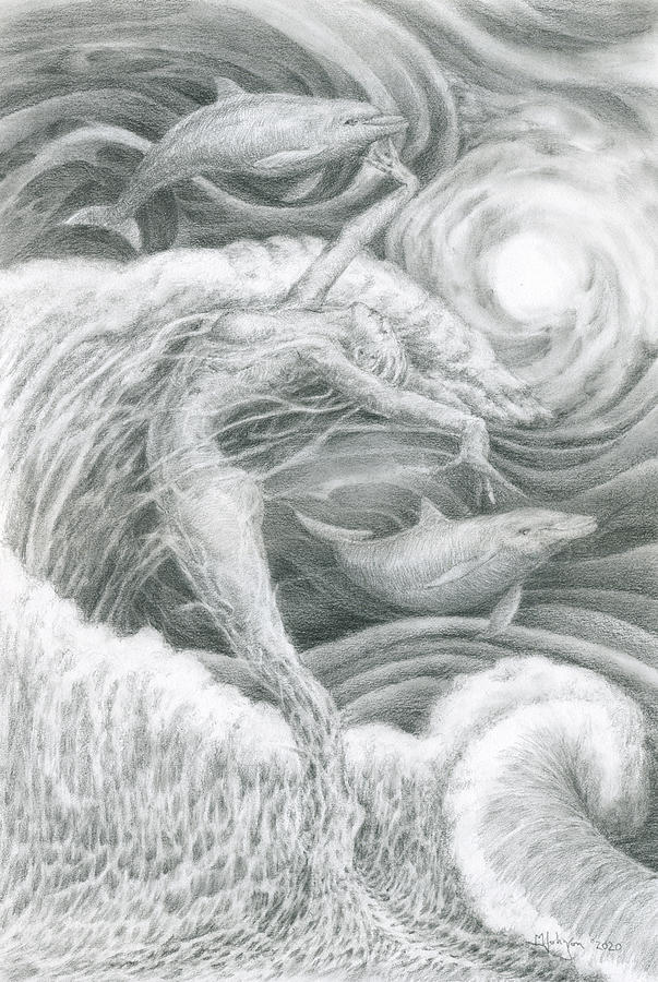 Wave Dancer Drawing by Mark Johnson
