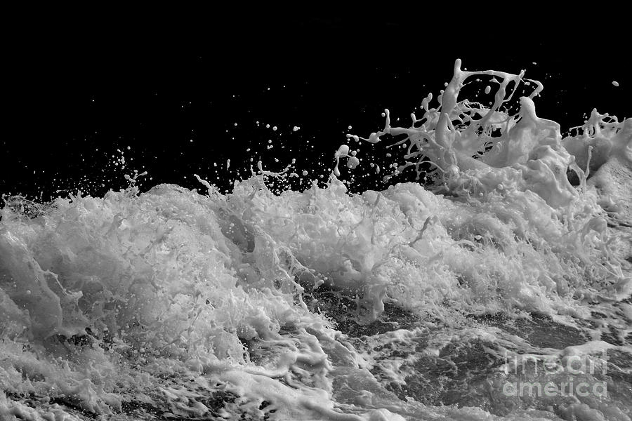White Wave on Black Photograph by Debra Banks