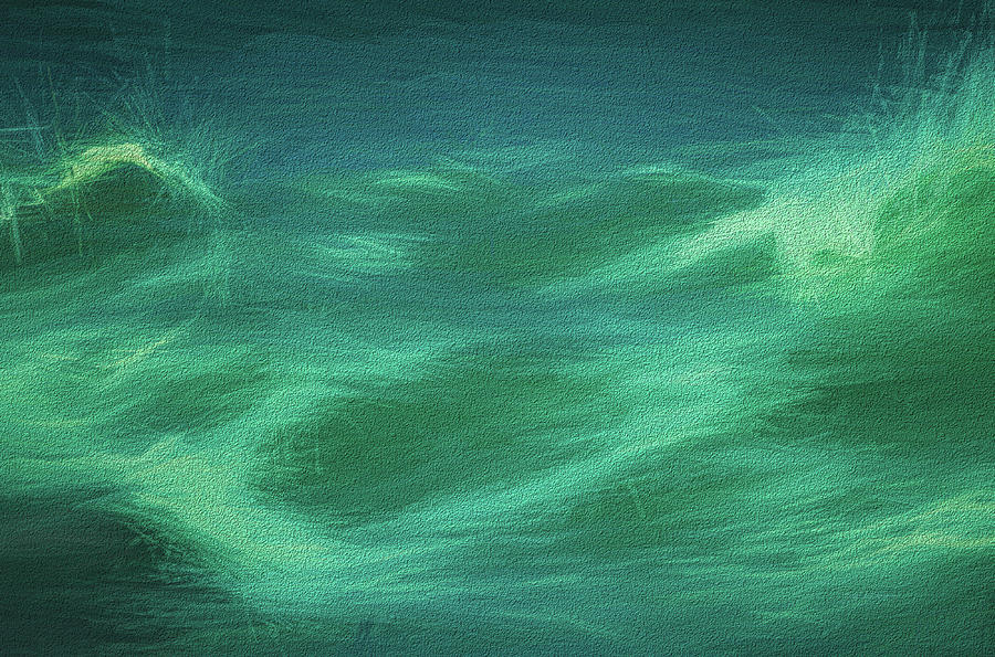 Wave Green Abstract Digital Art by Bill Posner