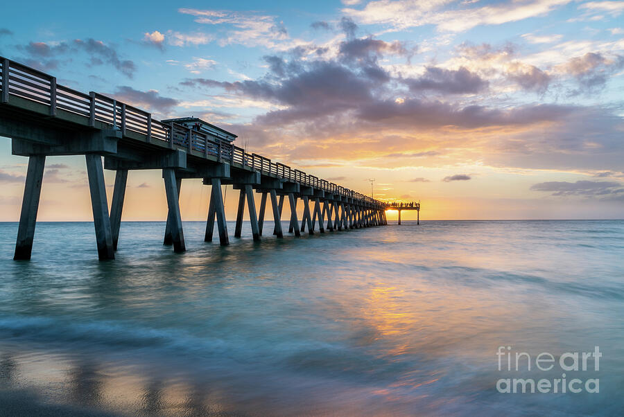 Wave Impressions at Venice Fishing Pier, Florida  Photograph by Liesl Walsh