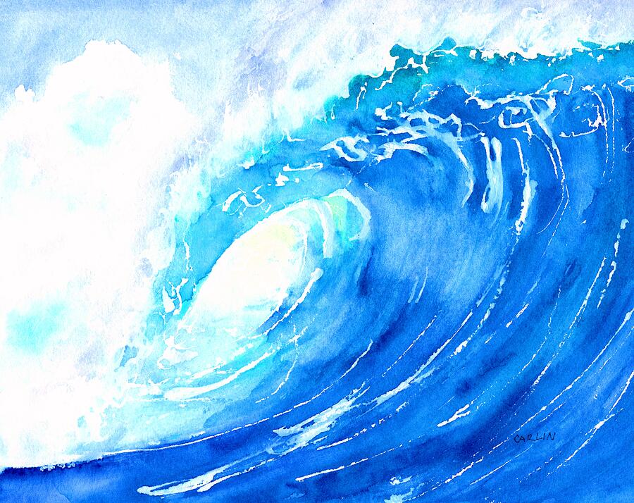 Wave Liquid Energy Painting by Carlin Blahnik CarlinArtWatercolor