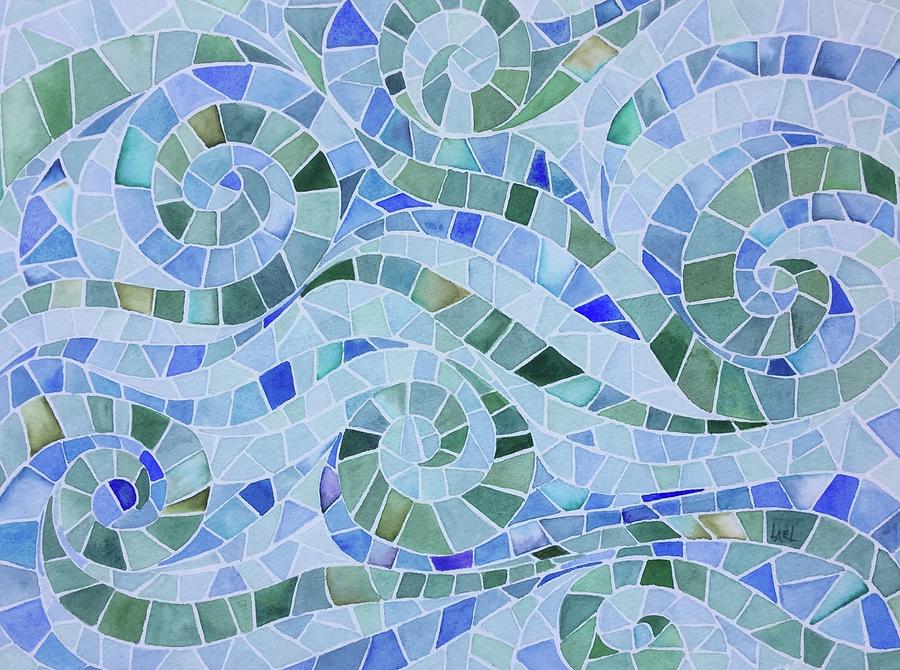 Wave Mosaic Painting by Lael Rutherford