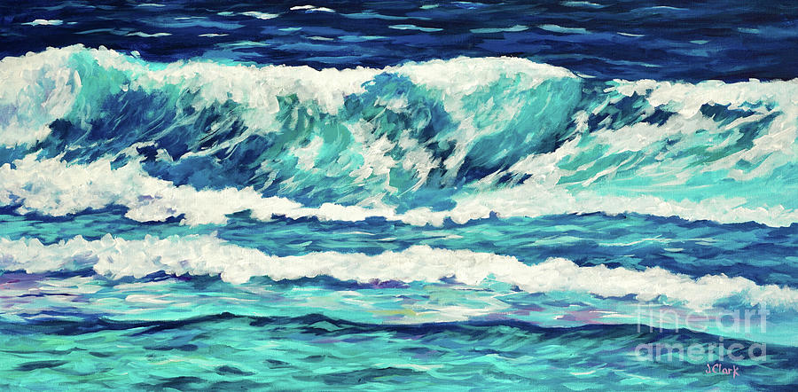 Wave Painting - Wave off Prospect Reef by John Clark