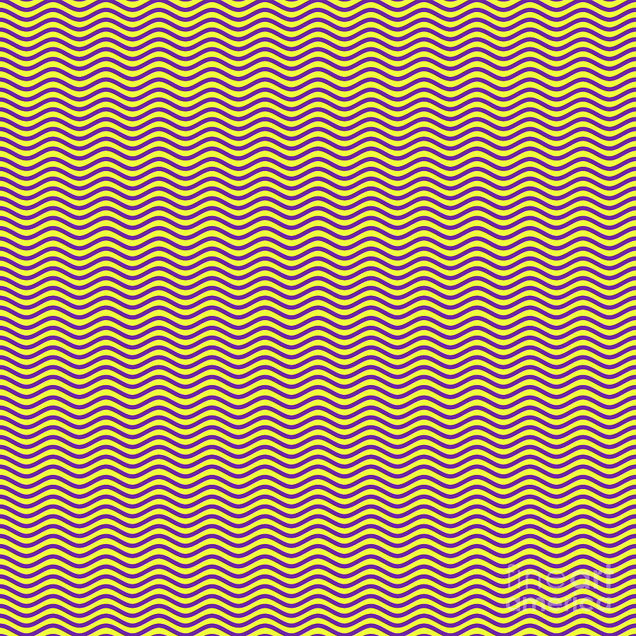 Wave Stripe Pattern In Sunny Yellow And Iris Purple N.1343 Painting