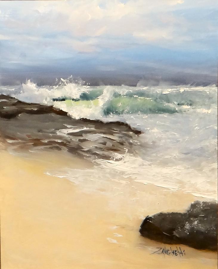 Beach Painting - Wave Study by Laura Lee Zanghetti