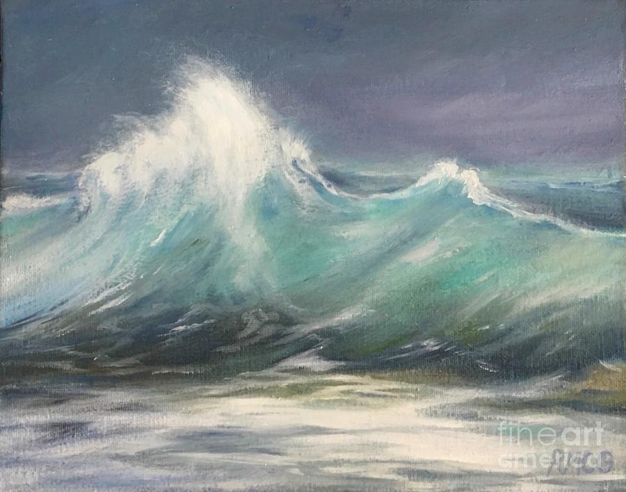 Wave Watching Painting by Rose Mary Gates