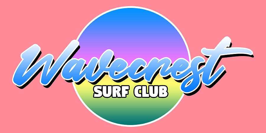 Wavecrest Surf Club Logo Digital Art by Christopher Lotito